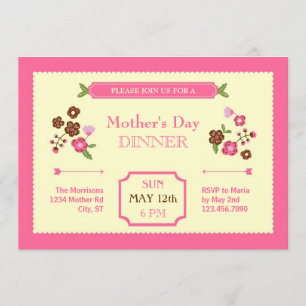 Niedliche Blumeneinladung der mutter Tages Einladung