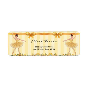 Niedliche Blumengelbe Ballerina Ribbon Babydusche