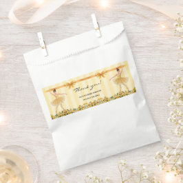 Niedliche Blumengelbe Ballerina Ribbon Babydusche Geschenktütchen