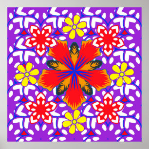 Niedliche, blumengeschmückte, nahtlose Ditsy-Muste Poster