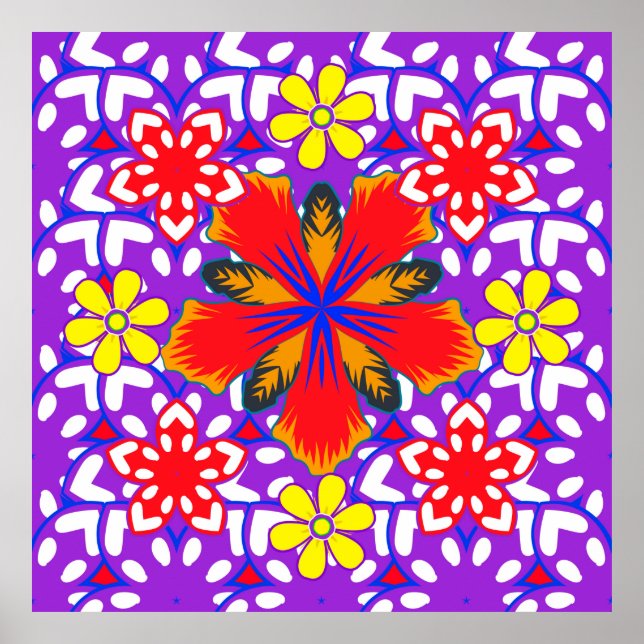 Niedliche, blumengeschmückte, nahtlose Ditsy-Muste Poster (Vorne)