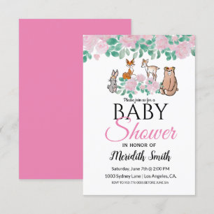 Niedliche Blumenhühner Babydusche Einladung
