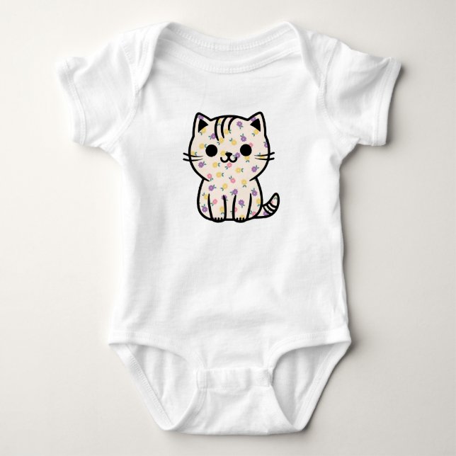 Niedliche Blumenkitte Baby Strampler (Vorderseite)