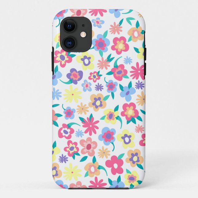 Niedliche Blumenmuster Case-Mate iPhone Hülle (Rückseite)