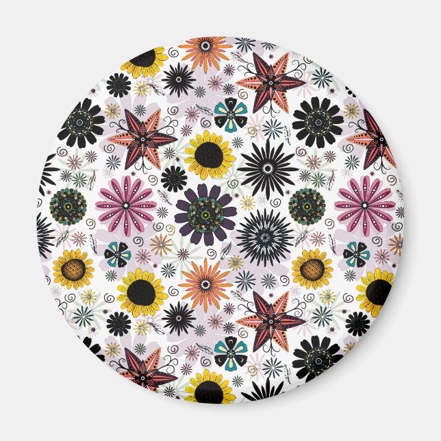 Niedliche Blumenmuster Magnet (Vorne)