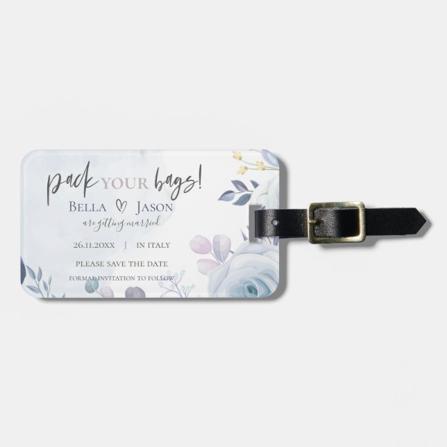 Niedliche Blumenpackung Ihr Taschen Hochzeit speic Gepäckanhänger (Vorderseite horizontal)