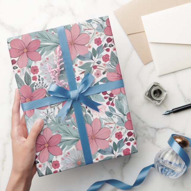 Niedliche Blumenpastete Geschenkpapier (Schenken)