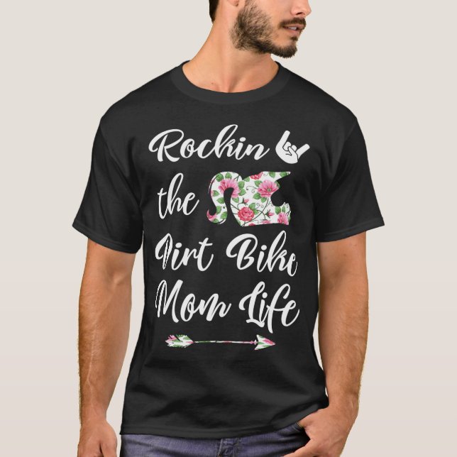 Niedliche Blumenstrauß Bike Mama Leben Geburtstag  T-Shirt (Vorderseite)