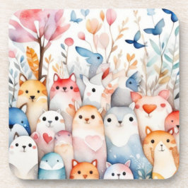 Niedliche Blumentiere niedliche Gestaltung Getränkeuntersetzer