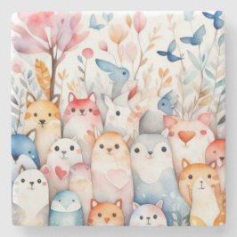 Niedliche Blumentiere niedliche Gestaltung Steinuntersetzer