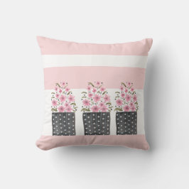Niedliche Blumentöpfe im rosa Traum Kissen