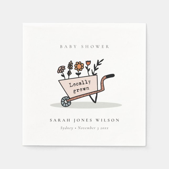 Niedliche Blush Blumenkartentoilettendusche Serviette (Vorderseite)