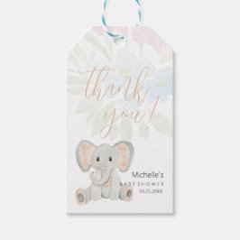 Niedliche Blush Elephant Aquarellfarben Geschenkanhänger