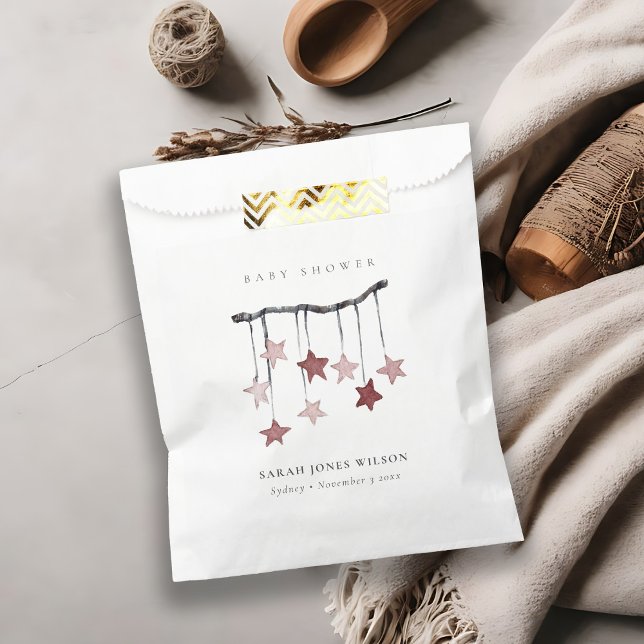 Niedliche Blush Pink Star Mobile Baby Dusche Geschenktütchen (Von Creator hochgeladen)