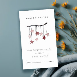 Niedliche Blush Star Mobile Diaper Raffle Babydusc Begleitkarte