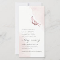 NIEDLICHE BLUSH WATERCOLOR BUTTERFLY WEDING INVITE