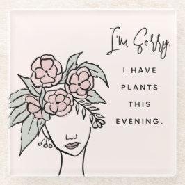 Niedliche Blüte beschäftigt mit meinen Pflanze Blu Glasuntersetzer