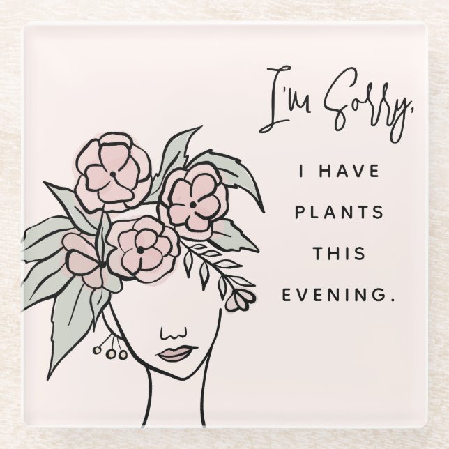 Niedliche Blüte beschäftigt mit meinen Pflanze Blu Glasuntersetzer (Vorderseite)