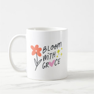 Niedliche Blüte mit Anmut Handgezeichnete rote Blu Kaffeetasse