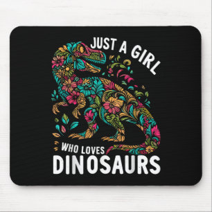 Niedliche Blüte nur ein Mädchen, das Dinosaurier L Mousepad