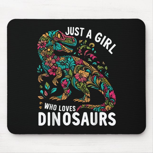 Niedliche Blüte nur ein Mädchen, das Dinosaurier L Mousepad (Vorne)