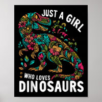 Niedliche Blüte nur ein Mädchen, das Dinosaurier L