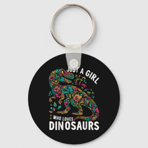 Niedliche Blüte nur ein Mädchen, das Dinosaurier L Schlüsselanhänger
