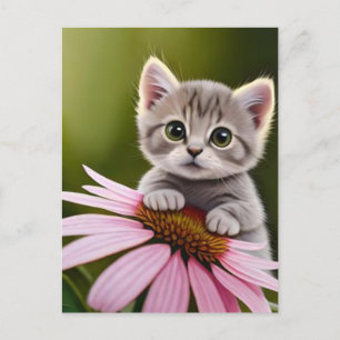 Niedliche Blütenkatze Postkarte