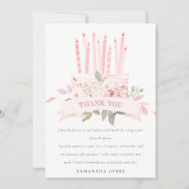 Niedliche Blütenkuchen Kerzen jeden Geburtstag Dankeskarte