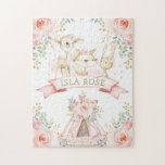 Niedliche Blütentiertiere Puzzle<br><div class="desc">Adorable Waldpuzzle mit einer Gruppe bezaubernder Kleintiere und eleganter Aquarellblumenanordnung in Schwarz und Gold. Matching Artikel in unserem Shop verfügbar!</div>