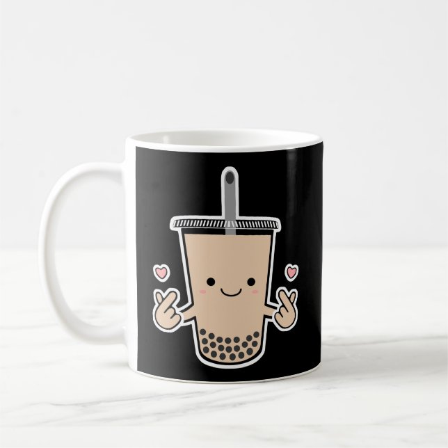 Niedliche Boba K-Pop Bubble Milk Tea Korean Finger Kaffeetasse (Links)