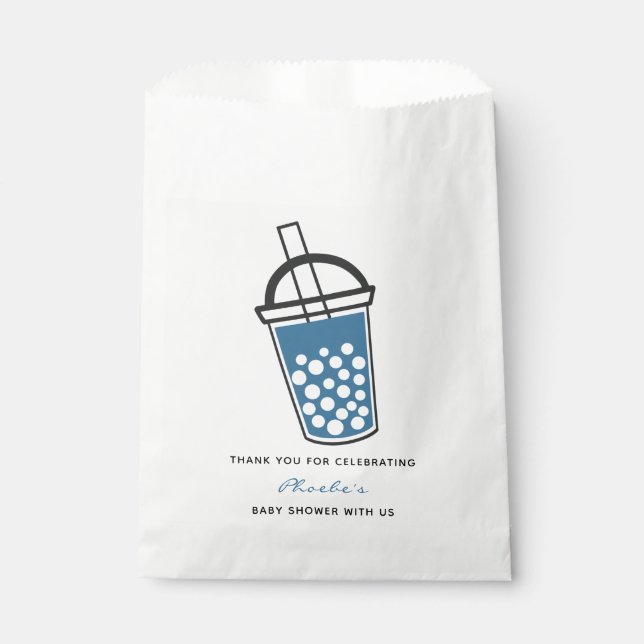 Niedliche Boba Tea Baby Dusche Danke Personalisier Geschenktütchen (Vorderseite)