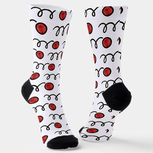 Niedliche Bocce Ball Print Crew Sportsocken Socken (Gewinkelt)