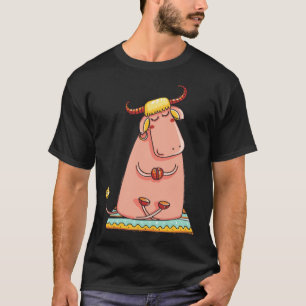 Niedliche bohemianische Yoga-Kuh-Lotus-Position-Ze T-Shirt