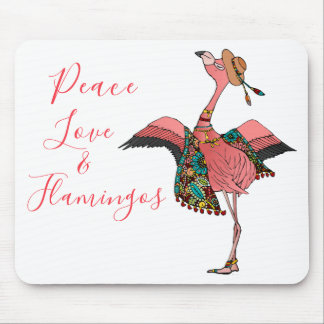 Niedliche Bohemische Flamingo Peace Liebe & Flamin Mousepad