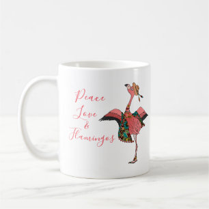 Niedliche Bohemische Peace Liebe & Flamingo Kaffee Kaffeetasse