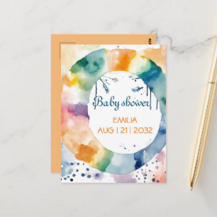 Niedliche BOHO Babydusche Postkarte