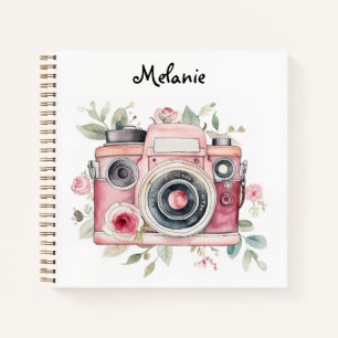 Niedliche Boho-Floral-Kamera Wasserfarbe Personali Notizbuch