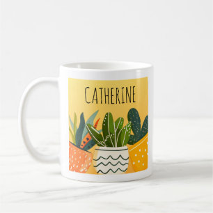 Niedliche Boho gepotted Pflanze Personalisierte Pf Kaffeetasse