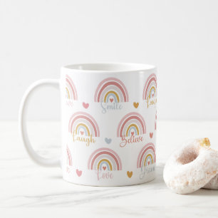 Niedliche boho multicolor-rosa Regenbogen-Tasse Kaffeetasse