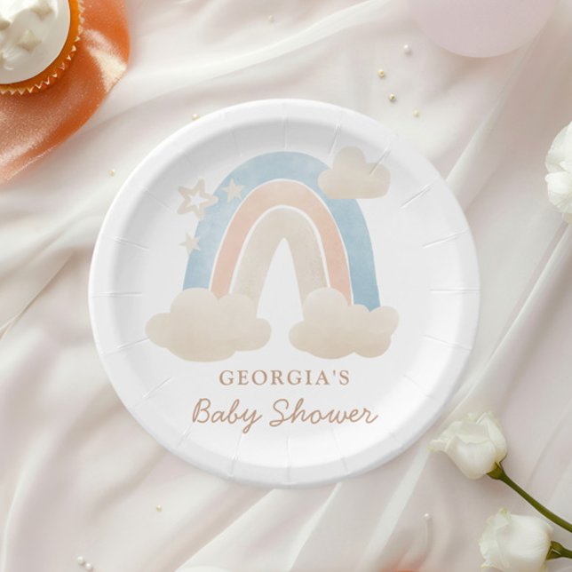 Niedliche Boho Rainbow Baby Dusche Pappteller (Von Creator hochgeladen)