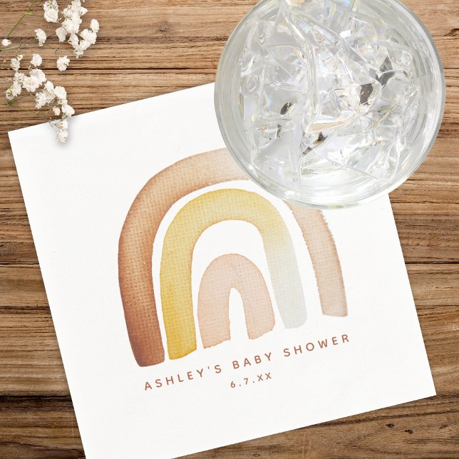 Niedliche Boho Rainbow Gender Neutral Baby Shower Serviette (Von Creator hochgeladen)