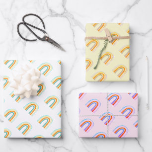 Niedliche Boho Regenbogen zeichnend Wrapping Paper Geschenkpapier Set