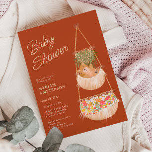 Niedliche Boho-Teddybär geschlechtsneutrale Babydu Einladung