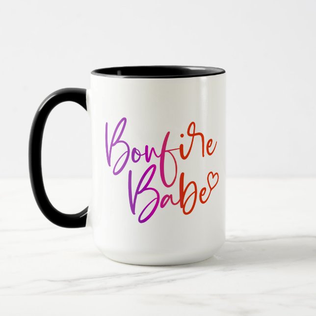 Niedliche Bonfire Babe Herbst- oder Sommerkaffee-T Tasse (Links)
