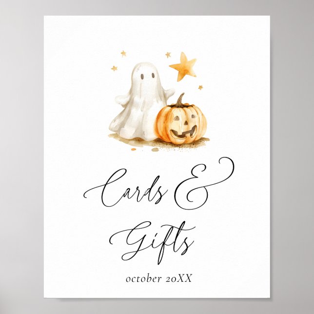 Niedliche Boo Halloween Karten und Geschenke Kinde Poster (Vorne)