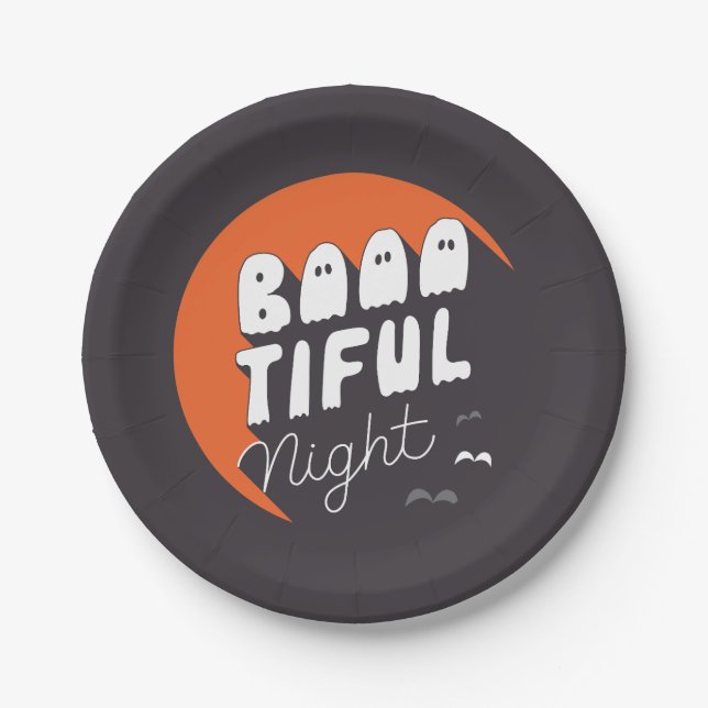 Niedliche Boo-Halloween-Party-Teller Pappteller (Vorderseite)