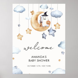 Niedliche Boo Moon Stars Babydusche Empfang Poster