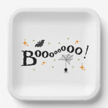 Niedliche boooo-Halloween-Party-Papierplatte