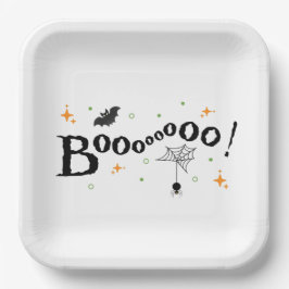 Niedliche boooo-Halloween-Party-Papierplatte Pappteller